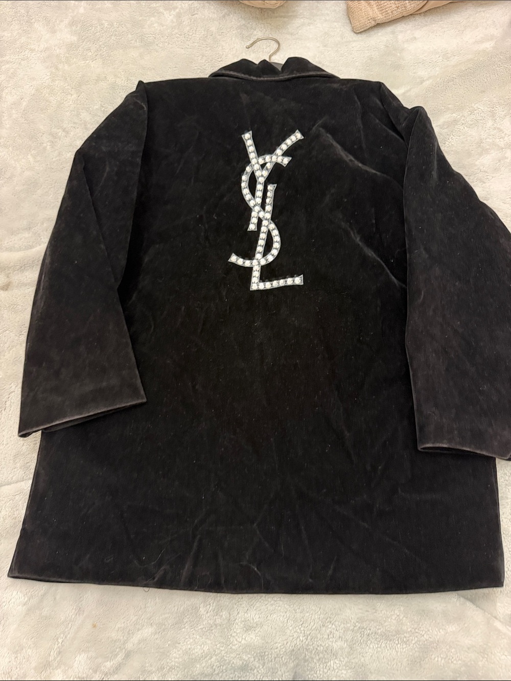 Men's Black Double-Breasted Corduroy Coat - Unbranded